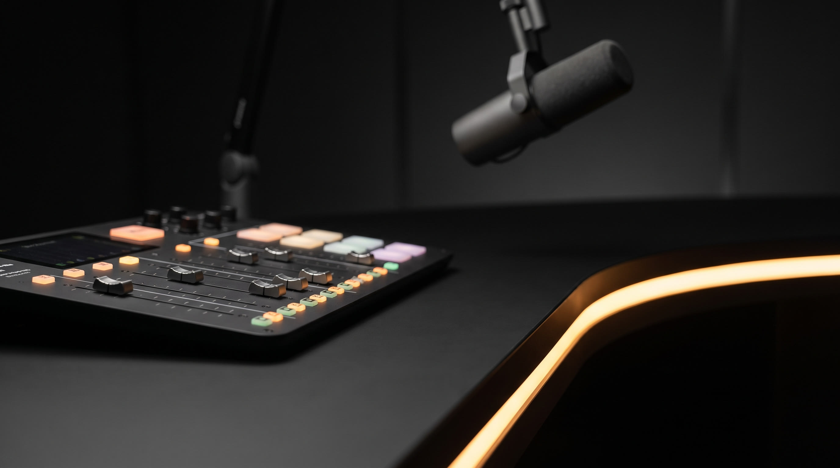Console radiofonica professionale — la radio è un mestiere
